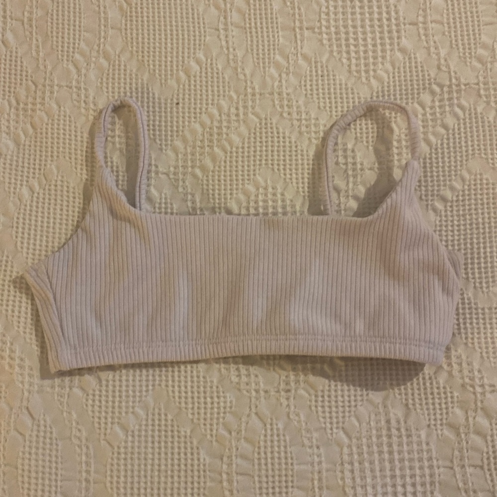 White tiger Friday top size extra small adult ribbed fabric